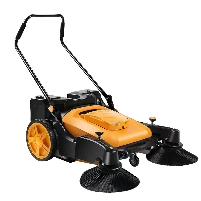 Electric Walk-Behind Floor Sweeper Cleaner Machine Mini Hand Push Road Sweeper Professional Floor Scrubber For Street Path