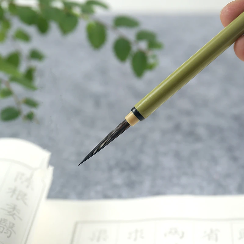 Stone Badger Hair Calligraphy Brush Slender Gold Painting Brush Regular Script Brushwork Chinese Painting Line Watercolor Brush