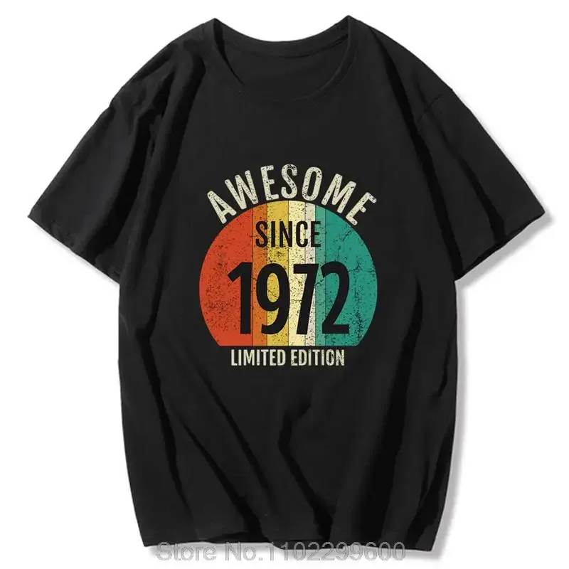 Made Awesome Since 1972 T Shirt Retro 90s Tshirt Summer Cotton Oversized T-shirt Men Tops Casual Print Tees Streetwear