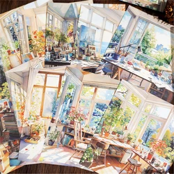 Yoofun 30sheets Street Corner Scenery  Material Paper Aesthetic Scrapbooking Collage Junk Journal Decor Aesthetic DIY Paper