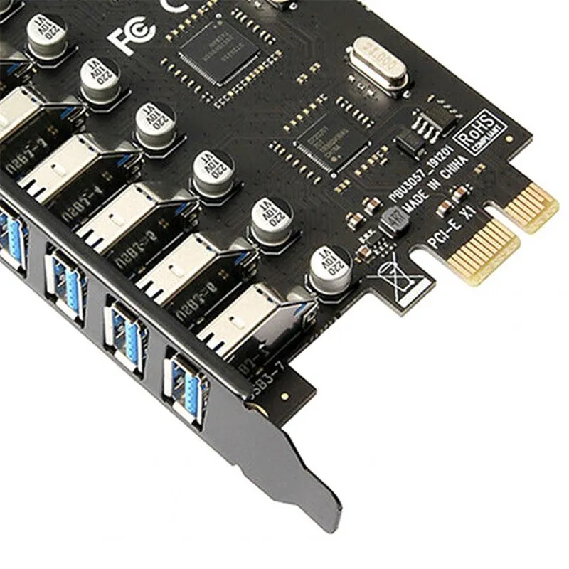 USB 3,0 PCI Express адаптер PCI e на 7 портов USB 3 Расширенный адаптер карта USB3 PCIe PCI-e x1 контроллер конвертер для майнера BTC