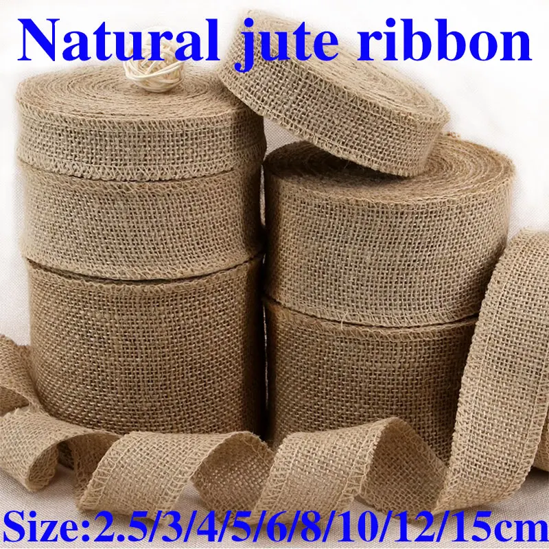 

1/2/5M Natural Burlap Ribbon Jute Fabric Ribbon for DIY Wedding Jute Burlap Fabric Gift Wrapping Party Christmas Home Decor