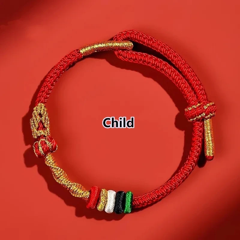 2025 New Handmade Red Lucky Knot Bracelet Thread Rope Bangle Adult Child DIY Best Friendship Bracelet Size Adjustable Accessory