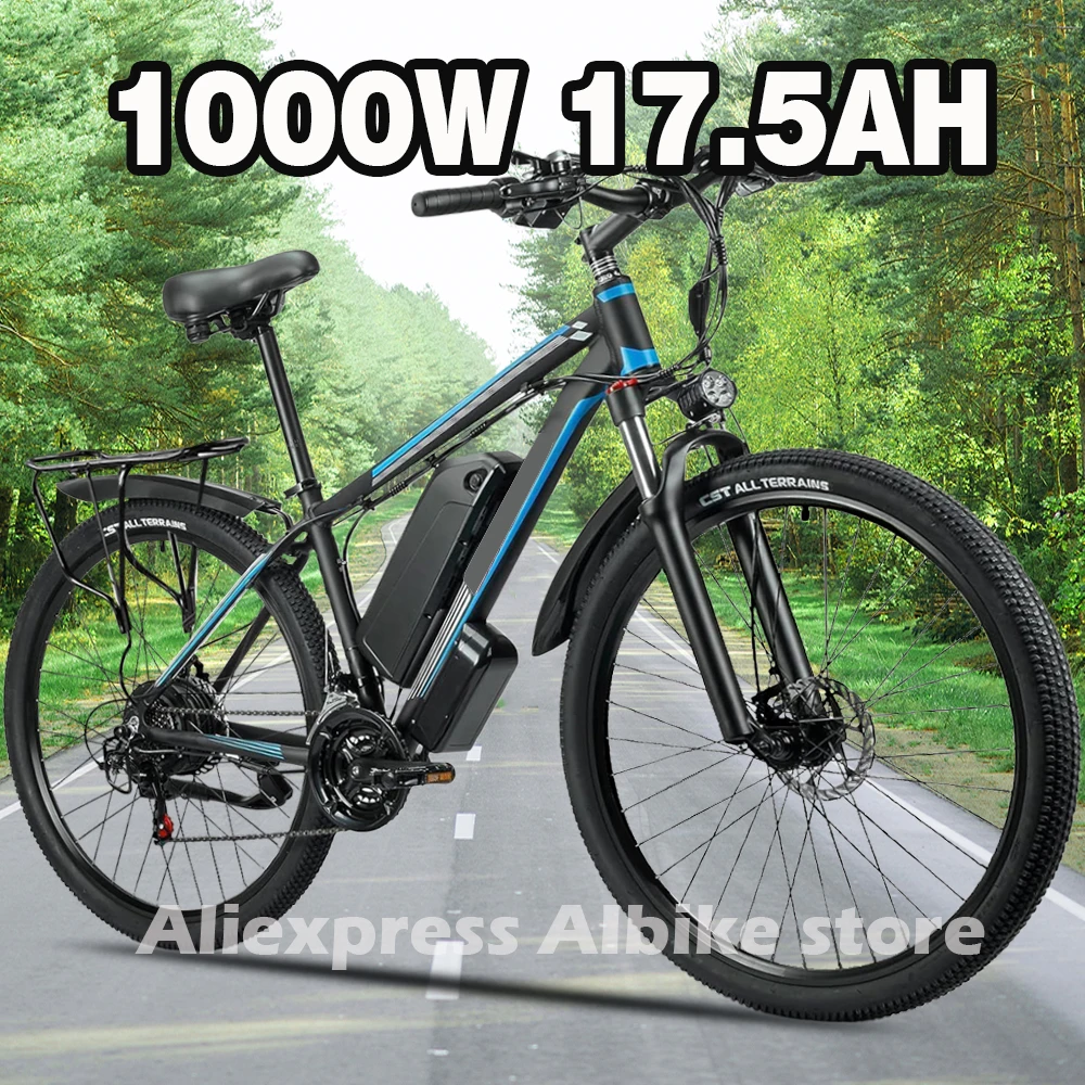 Electric Bike for Adults with 1000W Motor 45km/h Max Speed 17.5AH Removable Battery Ebike 29inch Electric Mountain Bike E-MTB