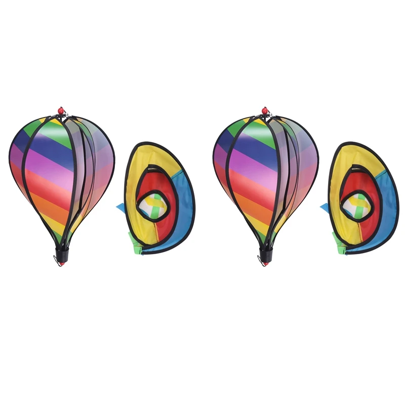 

2PCS Balloon Wind Spinner Striped Windsock Balloon Yard Decor Spiral Balloon Windmill