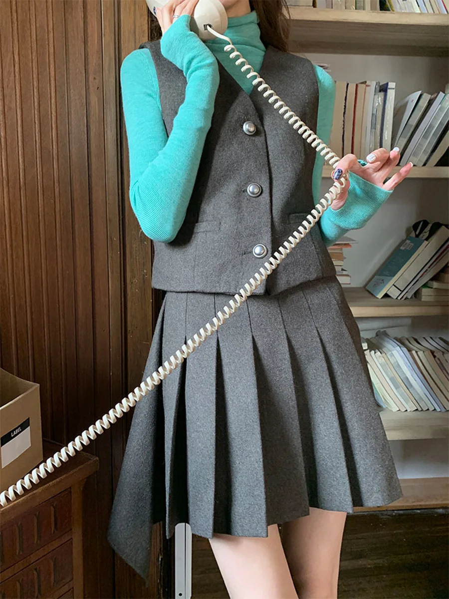 

Vests Waistcoats Thin Womens Black Spring Lambswool Half Lining Waistcoat Tender Elegant Cozy Simple Minimalist Gentle Cleanfit