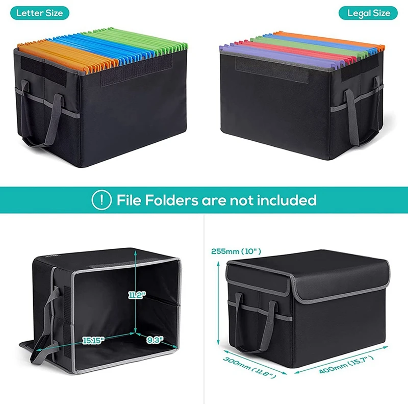 4X Fireproof File Box File Storage Box,Fireproof Storage File Cabinet With Lock,Portable Office Box