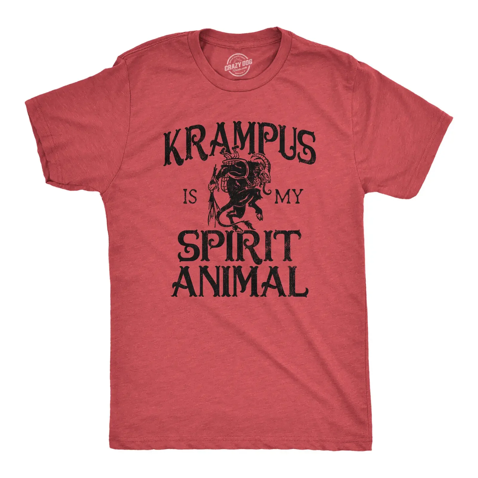 Mens Krampus Is My Spirit Animal T Shirt Funny Xmas Saint Nicholas Folklore Tee