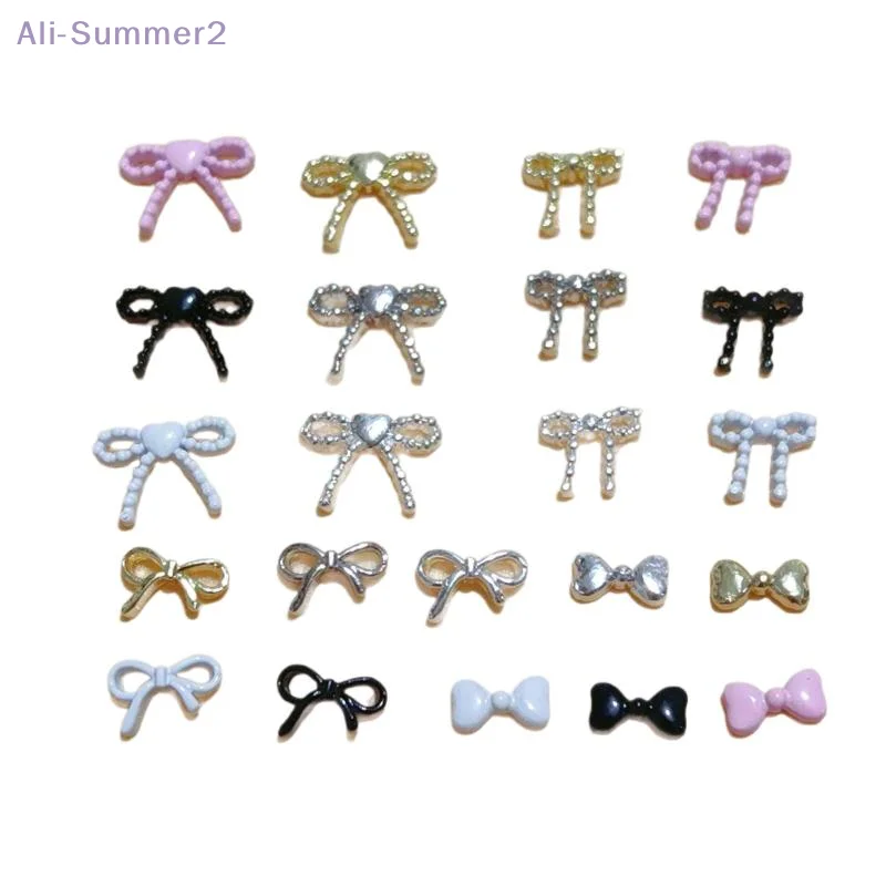 {MX} 10 قطعة لطيف ثلاثية الأبعاد شريط صغير ربطة عنق مسمار السحر بلون Bowk المعادن مسمار الفن زينة DIY بها بنفسك مانيكير اكسسوارات #6