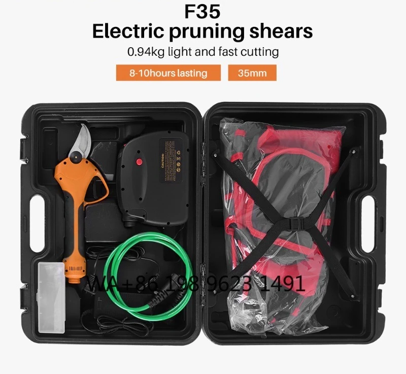 Multifunctional electric hedge shears, 35mm cordless pruning tool. Durable rechargeable garden gear for , farm