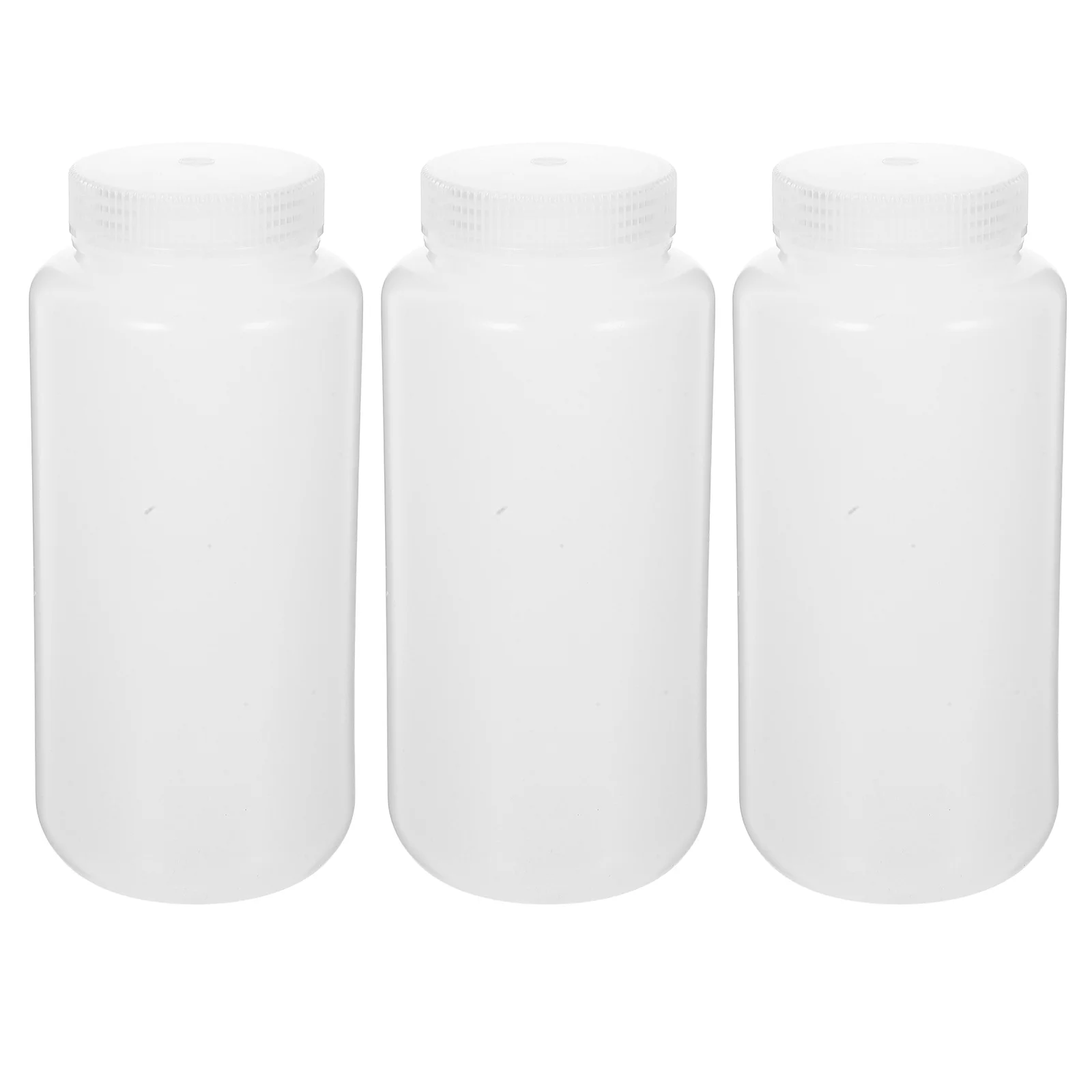 

3Pcs Wide Mouth Lab Plastic Bottles White 1000Ml Leak-Proof Chemical Reagent Sample Containers Storage Laboratory