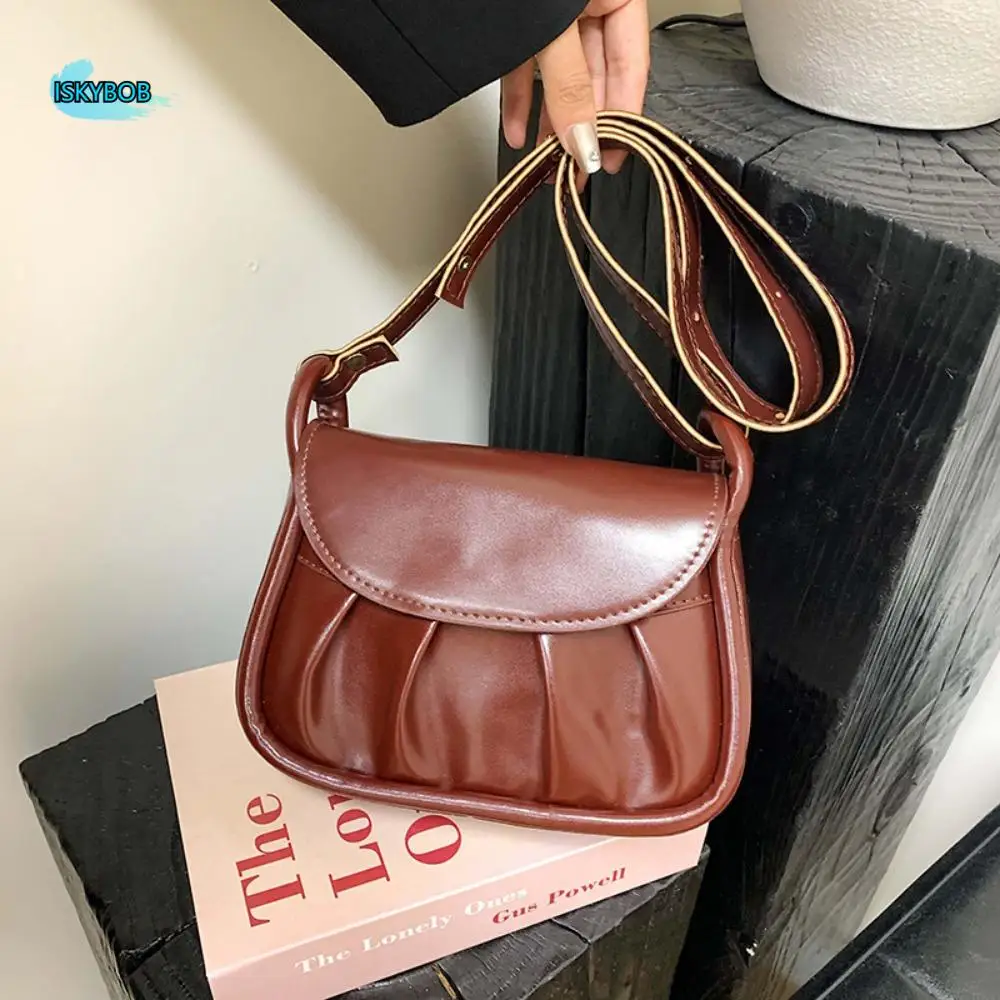 

PU Leather Crossbody Underarm Bag Carrying Lightweight Female Small Square Bags Korean Style Multifunctional