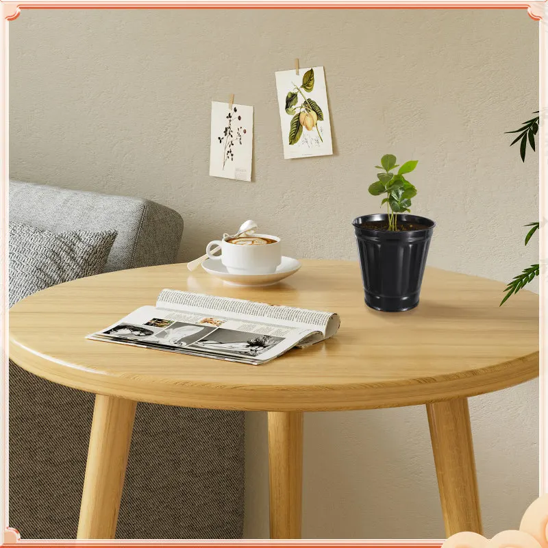 

Creative Desktop Garbage Bin Iron Mini Trash Can with Lid Small Waste Container for Flower Pot Countertop Compact Lightweight