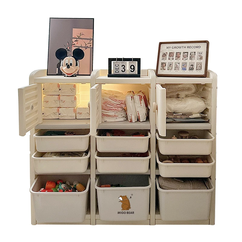 

Children's Clothing Toy Box Cabinet Sorting Cabinet Creative Moveable Organizer Kids Book Storage Rack Bookshelf