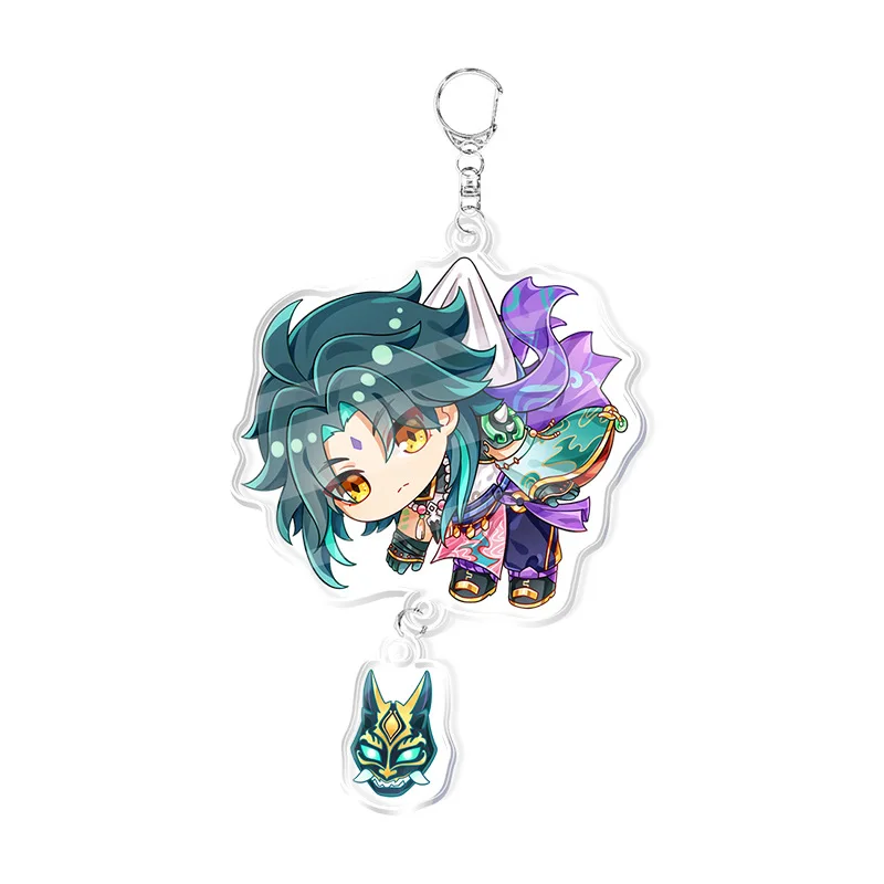 Hot Game Genshin Impact Keychains Wanderer Xiao Kaedehara Kazuha Hu Tao Key Chain Cute Anime Figure Acrylic Pendant Gift