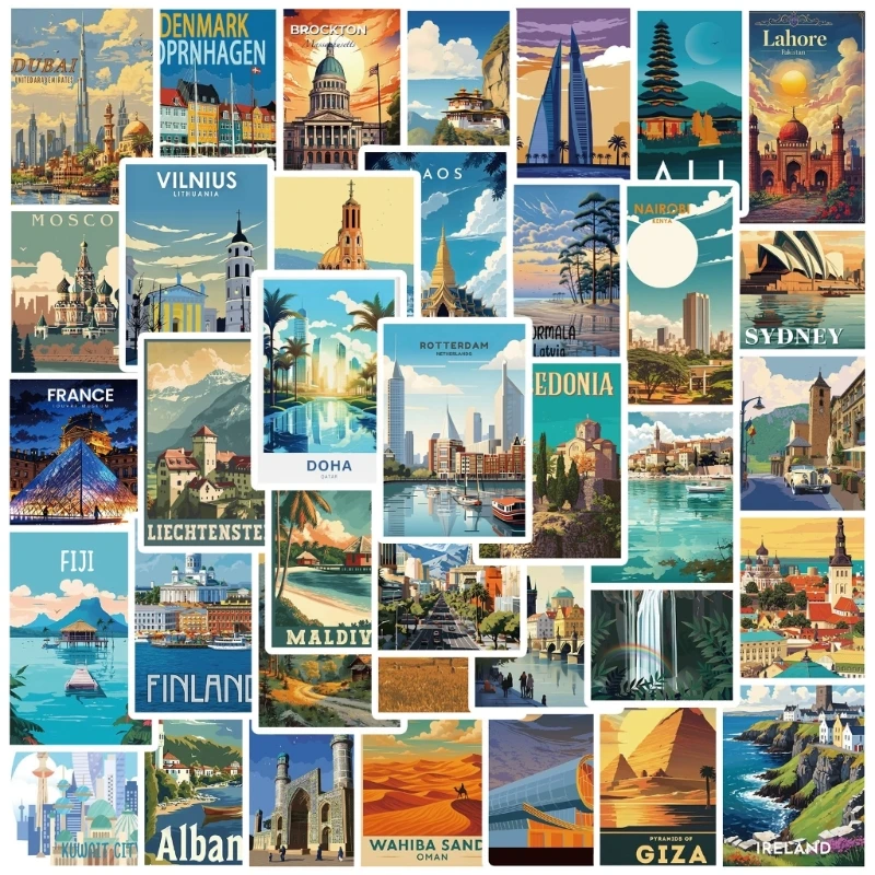 

Waterproof PVC World Landmark Sticker Enhances Parent Child Learning Activity