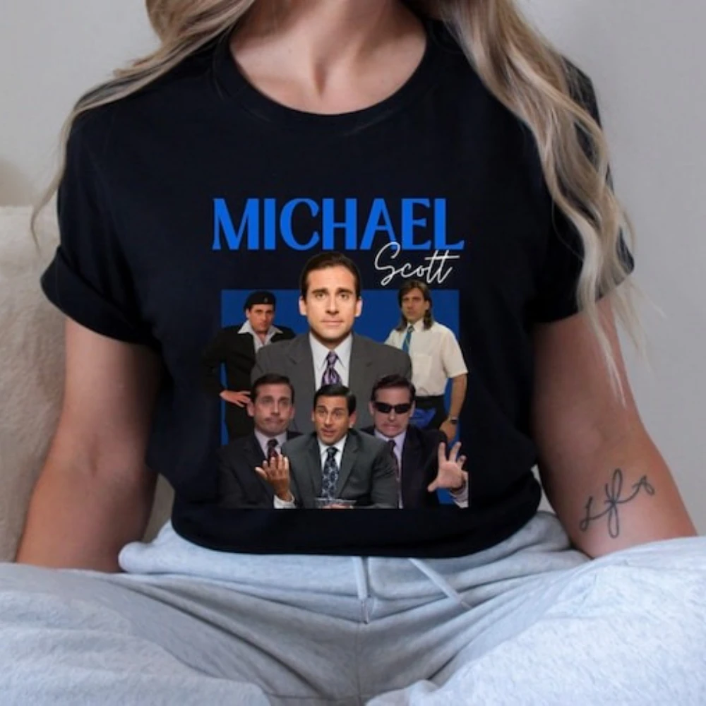Vintage The Office Michael Scott Graphic T Shirts Woman Man Funny Tv Show Tshirt Classic O-neck Cotton Streetwear Unisex Adult