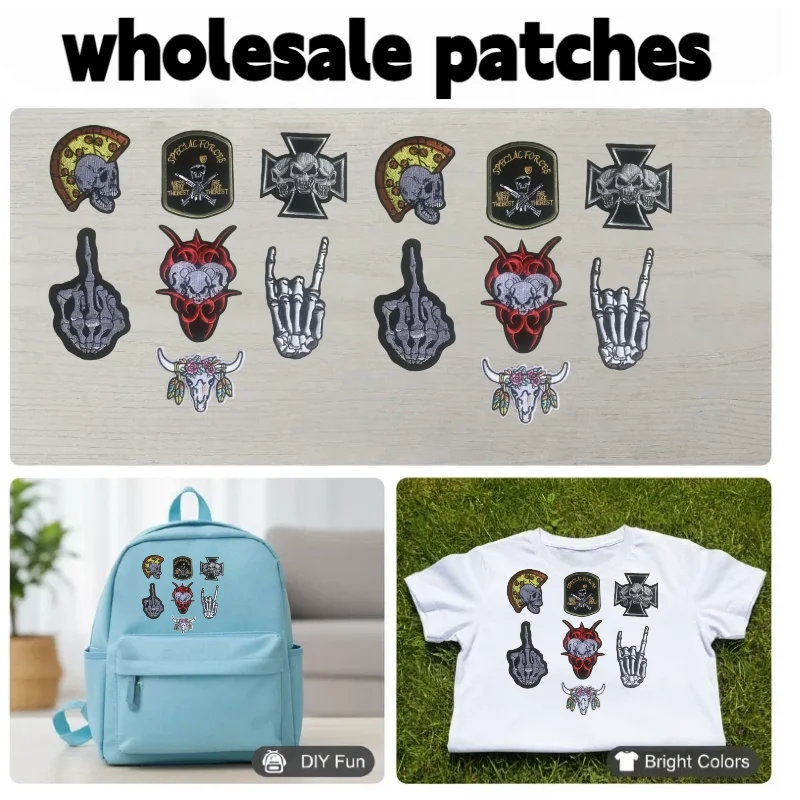 

Punk European and American Ghost Skull Clothing Accessories New Skull Cloth Sticker Embroidery Adhesive Cool Head Personalized