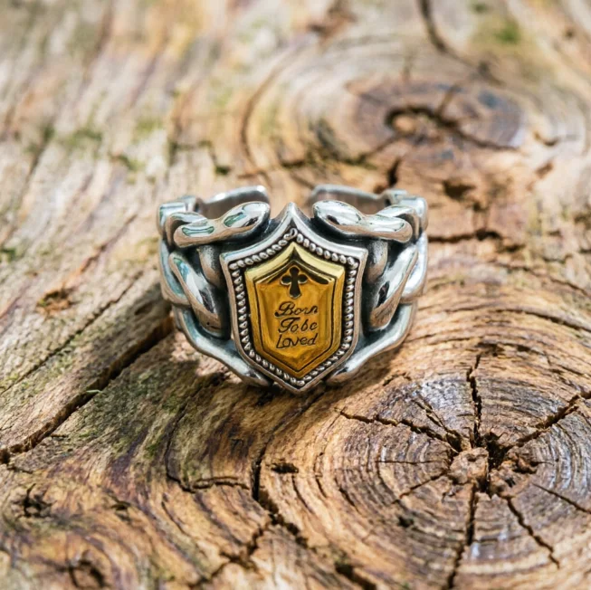 

S925 sterling silver European and American punk style men's ring retro Thai silver personalized cross index finger ring trendy s