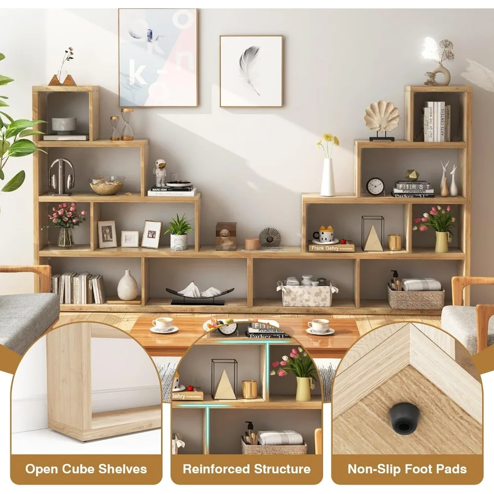 رف كتب مكون من 4 طبقات، رف كتب زاوية سلم على شكل حرف L، خزانة كتب Etagere مكونة من 6 أرفف، رف عرض للتخزين مكون من 10 أرفف للمعيشة