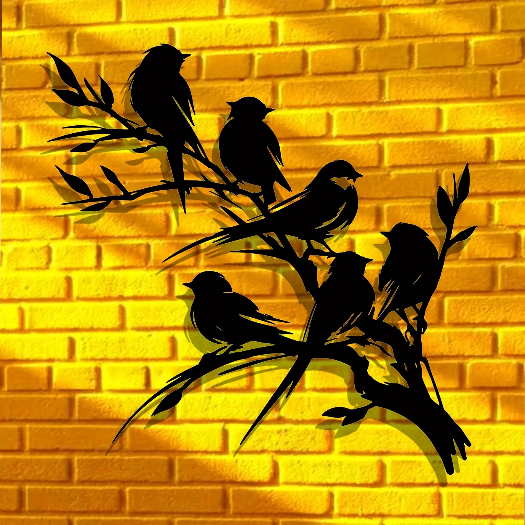 2D Flat, 1 Piece Metal Bird Wall Art Bird Silhouette on Branch - Nature-Inspired Iron Art Home Decor, Suitable for Living Room, Bedroom, Office, Cafe, Garden or Terrace - Perfect Gift for Valentine's Day, St. Patrick's Day, Thanksgiving, Easter, Housewarming, Bird Decor, Ideal for Room Decoration