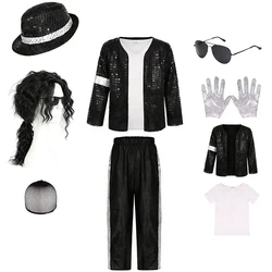 Michael Jackson Kids Clothes Halloween Cosplay Birthday Party Dance Performance Children's Costume Pop Star Boys Girls Outfits
