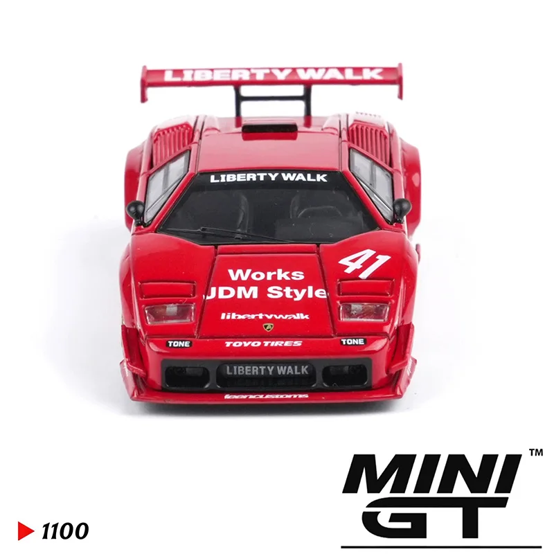 

Модель автомобиля MINIGT 1:64 Countach LB-WORKS из сплава, статическая коллекционная модель, декоративная игрушка, сувенир, подарок на праздник