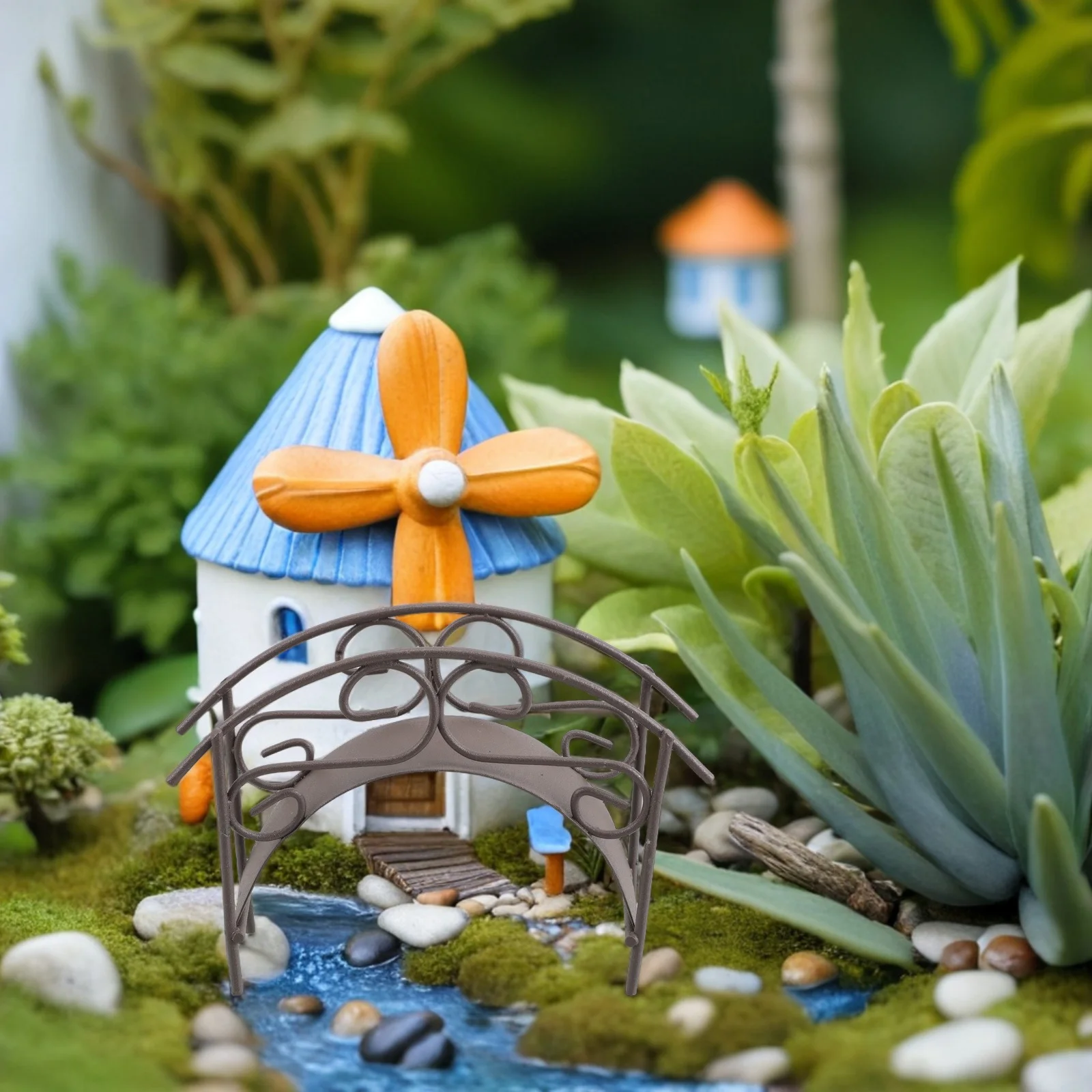 Pont d'arc de jardin Miniature, petite Structure métallique pour bricolage, aménagement paysager, affichage de bonsaï, ornement de bureau à domicile, pont en arc métallique