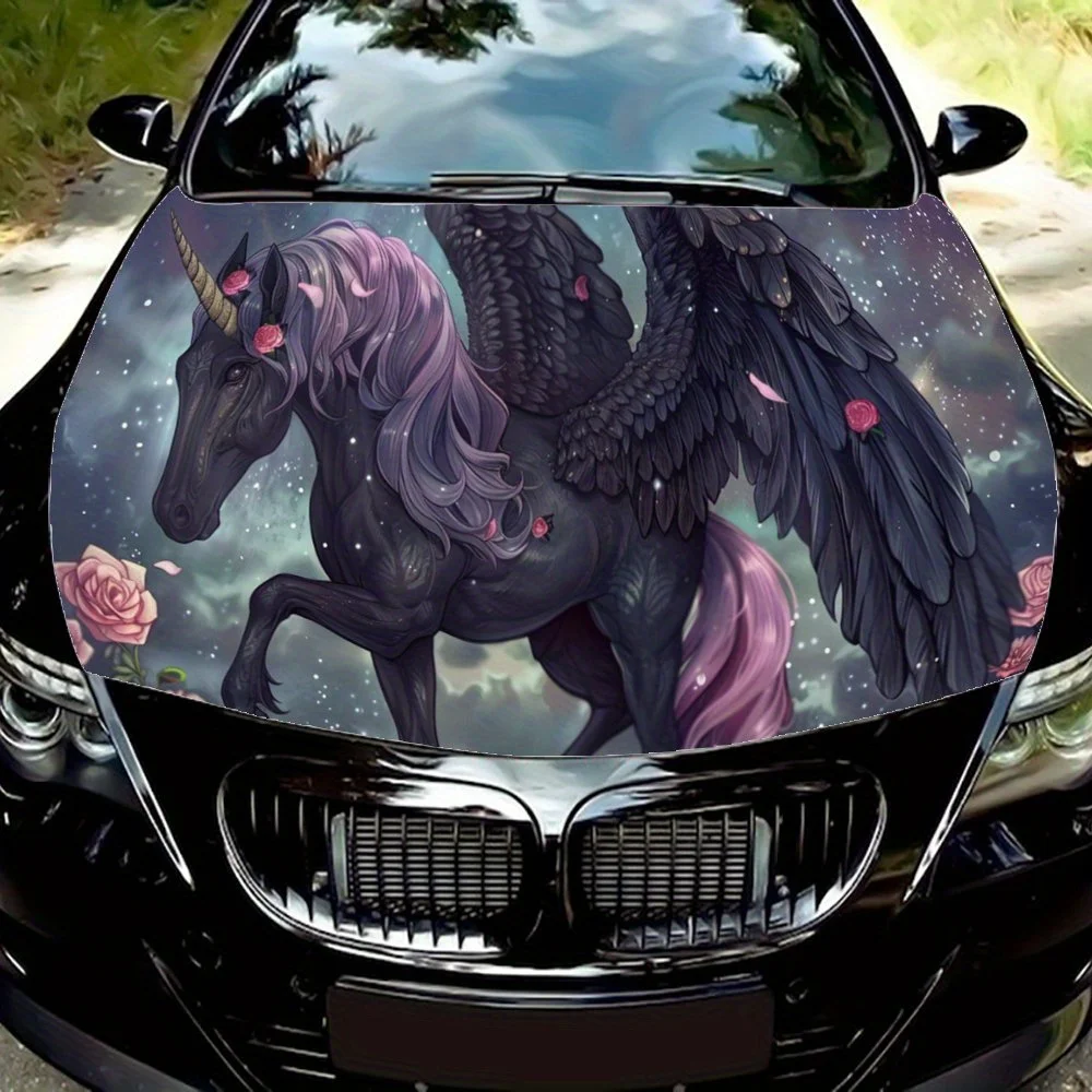 

Star Shining Steed Car Hood Decal,Self-Adhesive PVC hood Sticker Decor Scratch Resistant Sticker Protect,Auto Accessories Gift