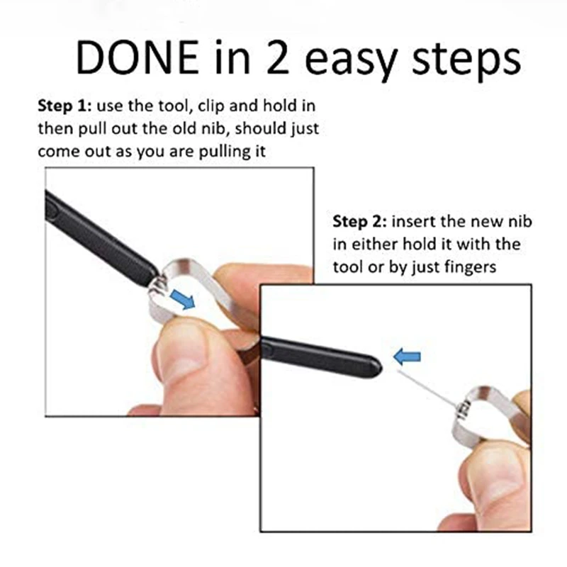 Stylet actif de remplacement pour Samsung Galaxy Note 9/Note 8 5X Tips/Nibs + 1XEject Pin, noir