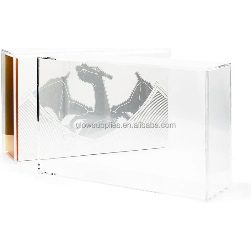 GEMEI - Caja de Acrílico para Exhibición de Películas y Figuras, Caja de Colección Pokémon Ultra Premium Charizard, Caja de Almacenamiento Elite Trainer
