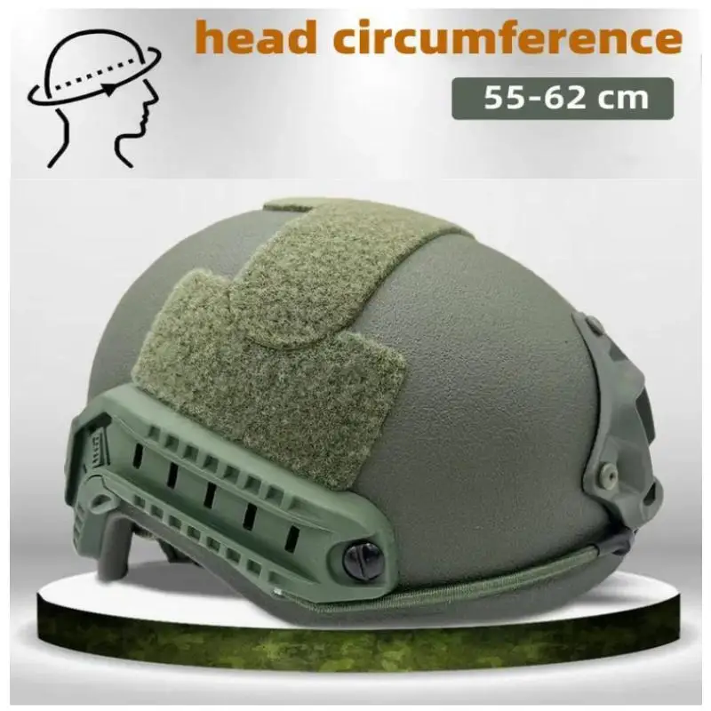 Tactical FAST PE NIJ IIIA High Cut Ballistic Helmet XP Cut Bulletproof Helmet Dial Lined Green Bulletproof Helmet