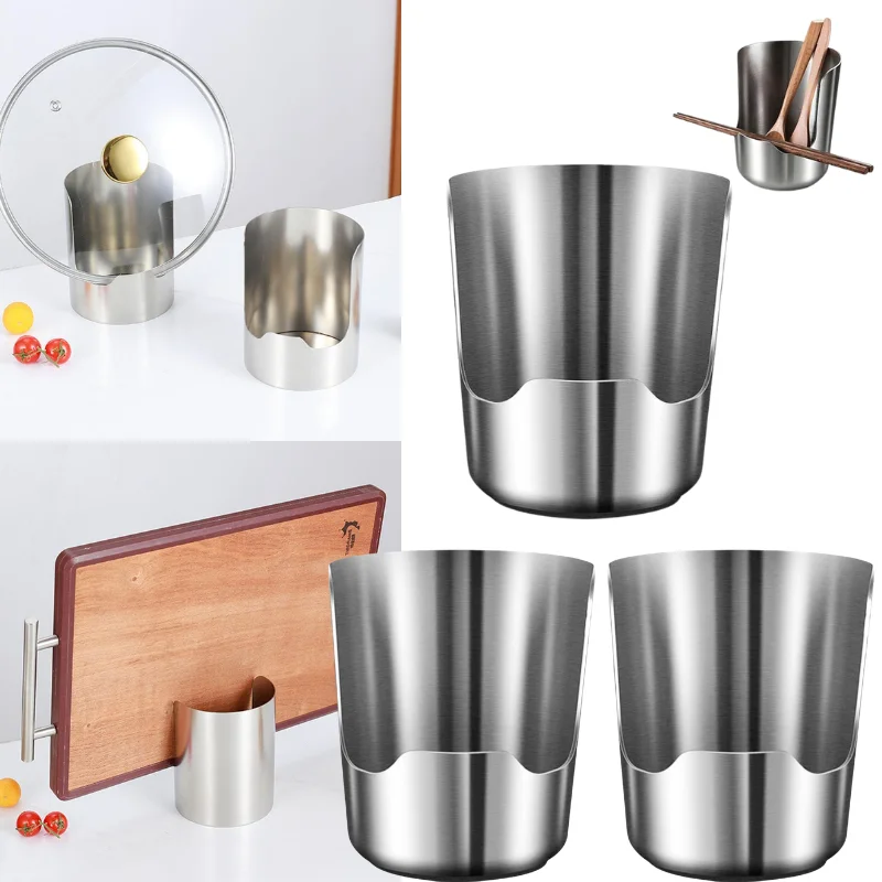1/2/3/5 Stainless Steel Pot Lid Holder Kitchen Counter Storage Rack Spatula Cutting Board Organizer Easy Clean Kitchen Accessory