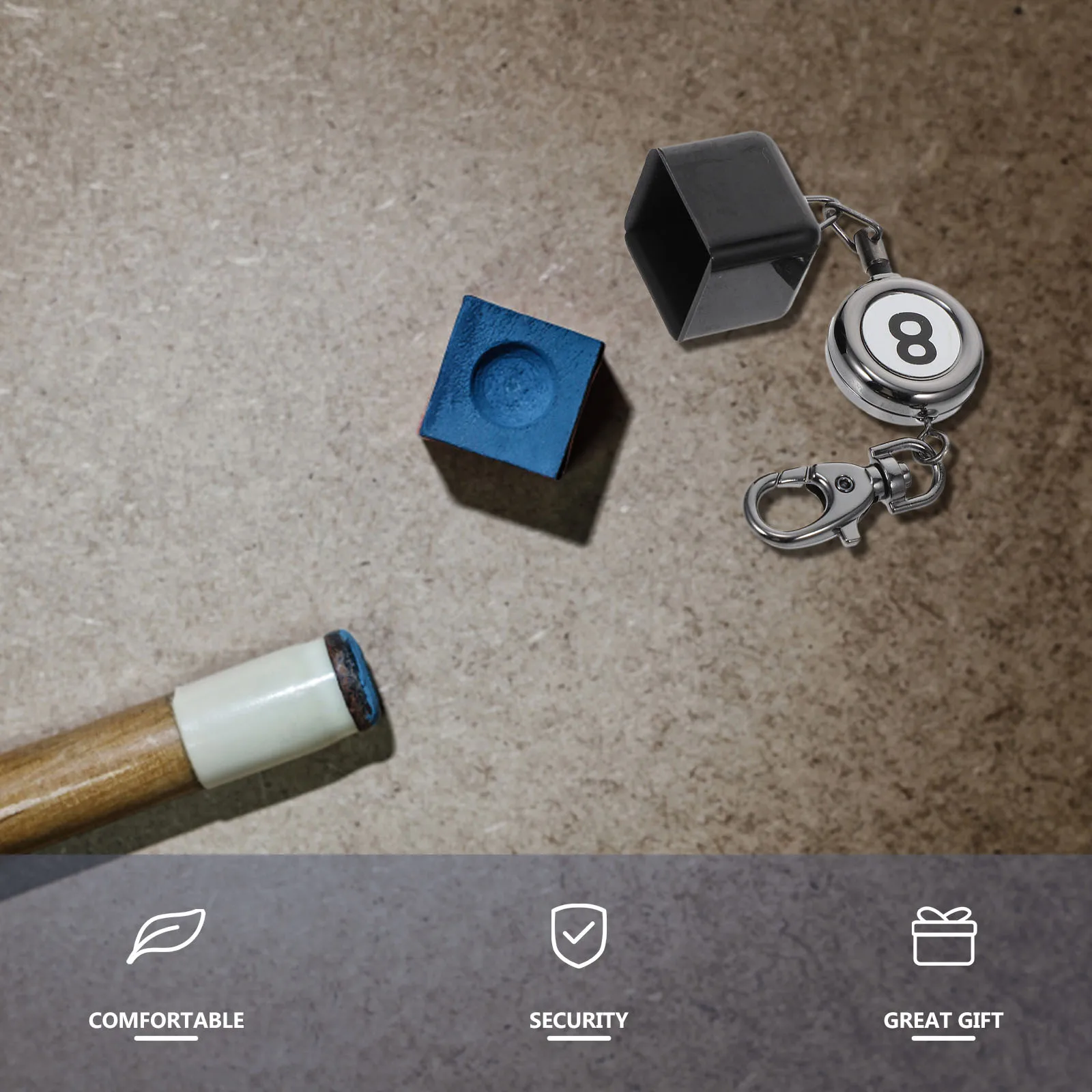 Zwarte zwembadhouder sleutelhanger intrekbare biljartkeu krijtbeschermer draagbare snooker accessoire krijttip voor tafel