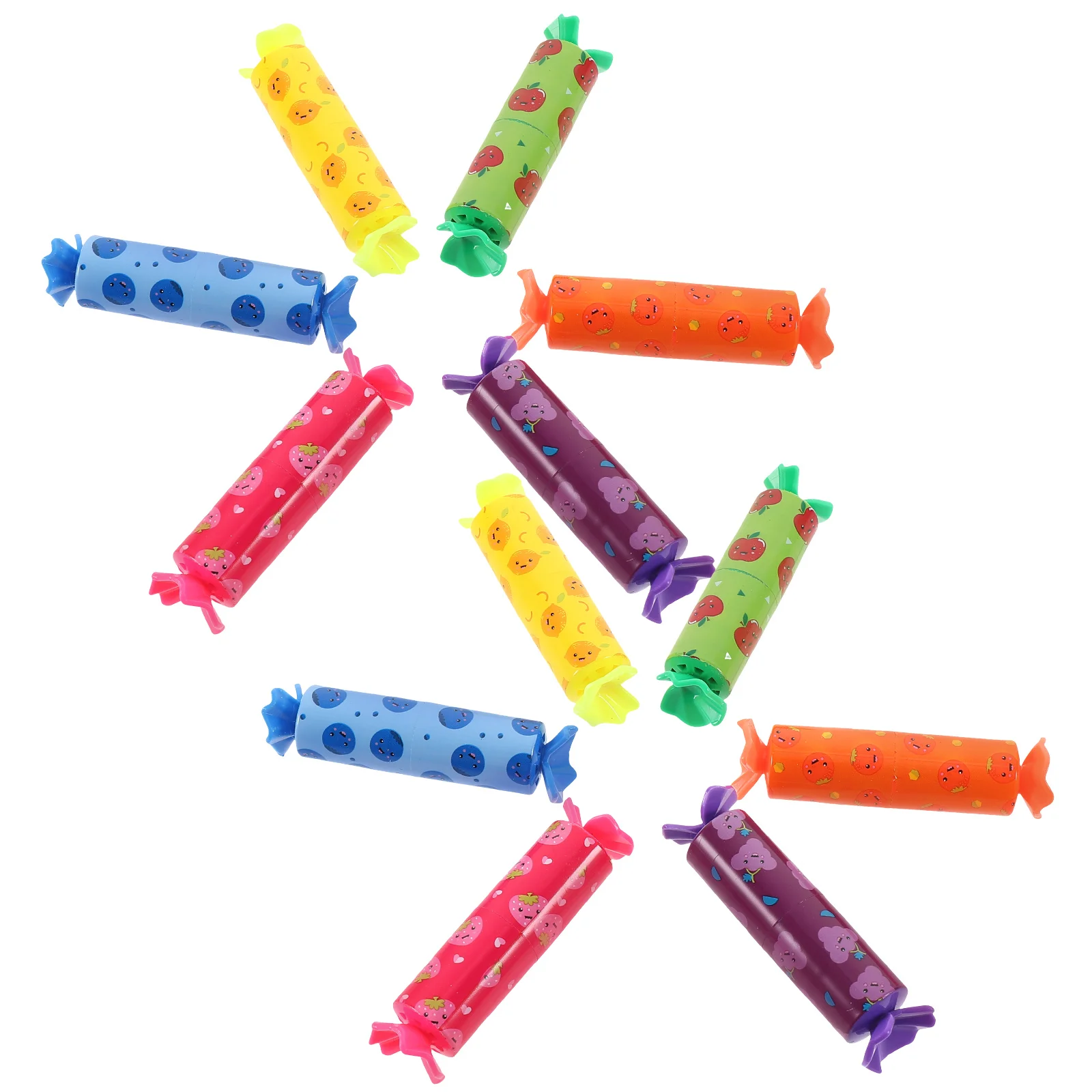 12 Pcs Candy Highlighter Mini Marker Pen Pieces Highlighters Shaped Fluorescent Small Bookmarks Cartoon Markers