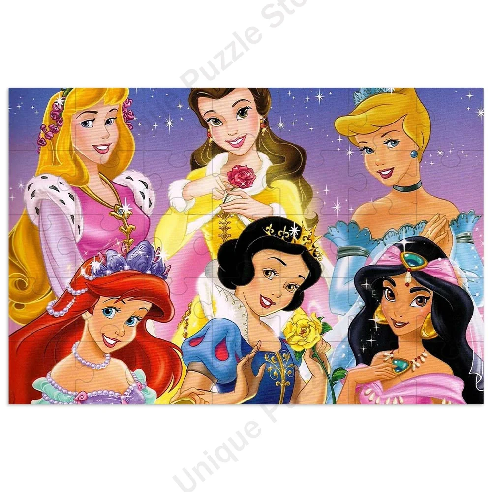 Disney Anime Puzzles Disney Princess Wooden Puzzles for Kids & Adults 35/300/500/1000 Pieces Jigsaw Puzzles Educational Toys