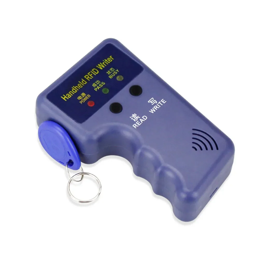 Repetitive Handheld 125KHz EM4100 5200 RFID ID Card Writer Copier Duplicator Programmer + 2pcs T5577 Rewritable Keyfobs Tags