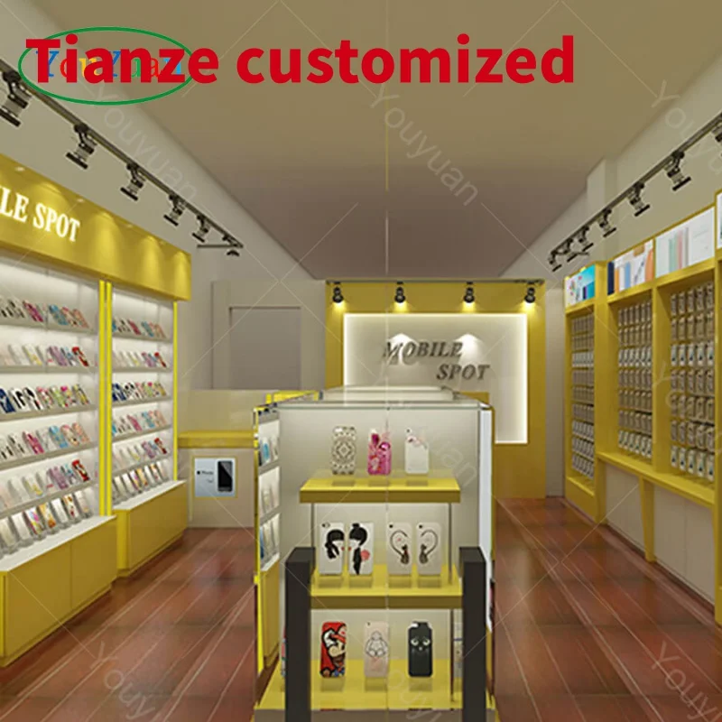 (customized)Mobile metal cabinets cell phone accessories display showcase mobiles phone store fixture mobile phone shop interior