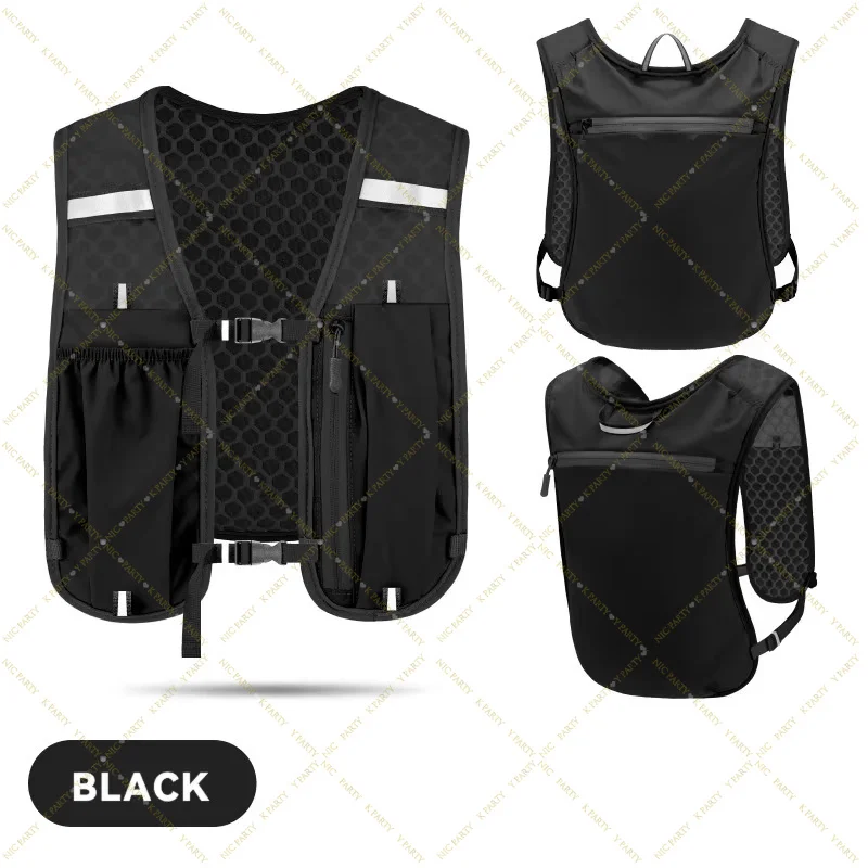 Marathon Trail Running Vest Portable Lightweight Hiking Vest Backpack Reflective Hydration Water Bladderr Pack with Phone Pocket
