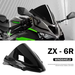 Windscreen Windshield For Kawasaki NINJA ZX6R ZX-6R ZX 6R Ninja 2024 2025 Motorcycle Wind Deflector Double Bubble Wind Screen