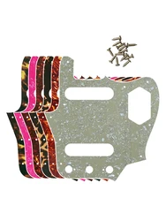 Pleroo Custom Guitar Parts Scratch Plate - For MIJ Jaguar Guitar Pickguard Scratch Plate Multi Color Choice Flame Pattern