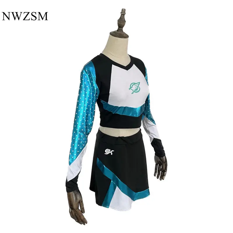 Euphoria cheerleader uniforme maddy outfit manga longa colheita superior com mini saia conjunto high school womens cheerleading traje