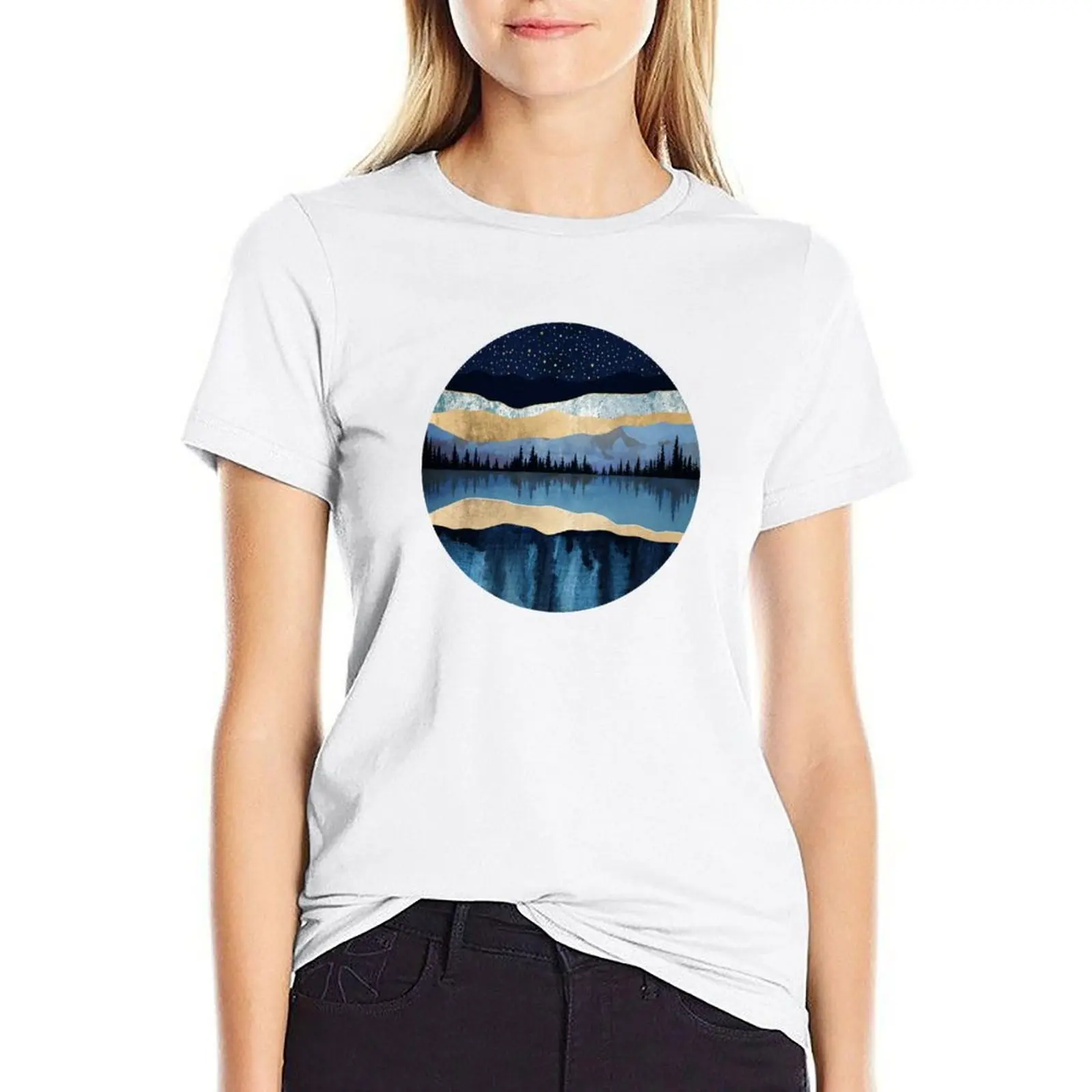 

Midnight Lake T-shirt tops Female clothing oversized t shirts for Women