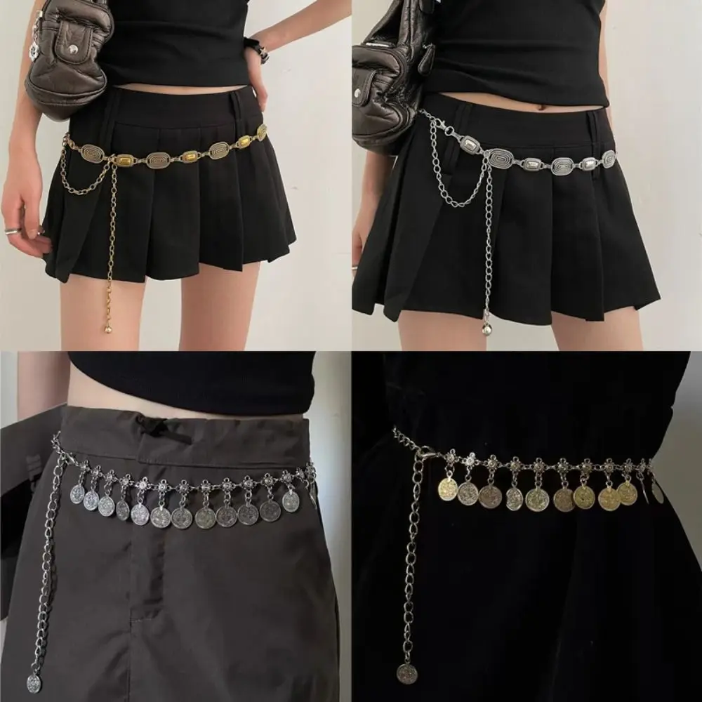 

Fashion Metal Waist Chain High-end Design Versatile Metal Chain Waistband Gold Silver Ethnic Style Dress Belt Chain Women