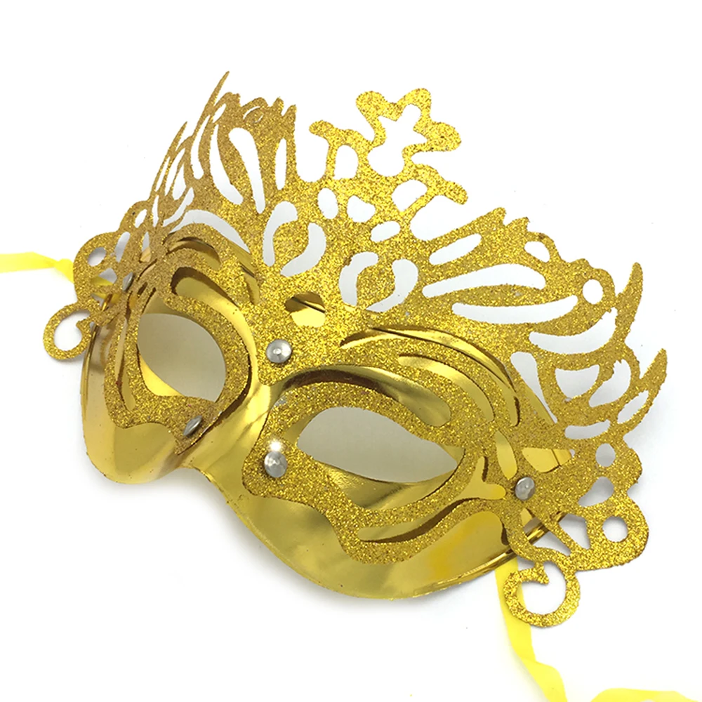 Fancy Dress Ball Mask Gold Party Mask Masquerade Half Face Mask Powder For Theme Parties Photography Supplies Ballroom Dance
