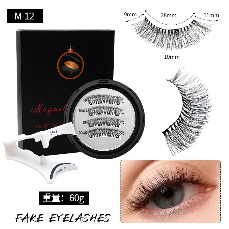 Magnetisches falsches Wimpern-Set, magnetische falsche Wimpern mit Clip, natürlicher, kleberfreier Großhandel. Wiederverwendbares Beauty-Make-up-Werkzeug