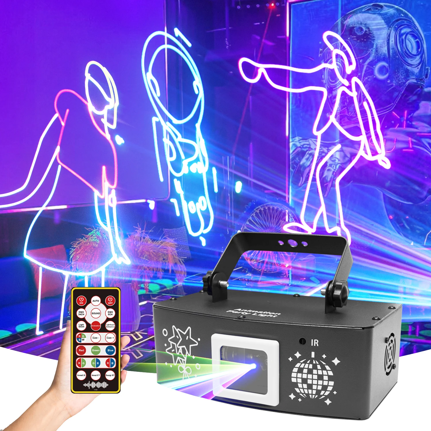 Little Whirlwind KTV Professional Lighting Fixtures MDX Commercial Lighting RGB Full Color Animation Disco Dancing Wedding Party