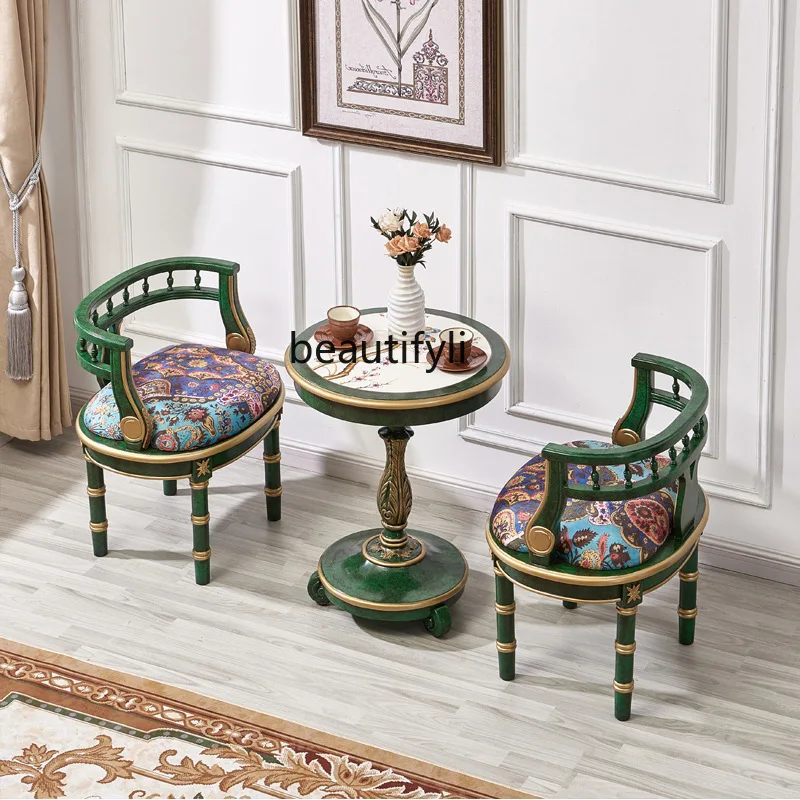 Sofa Chair Round Table Balcony One Table Two Chairs Set Armchair Backrest Chair Painted Furniture
