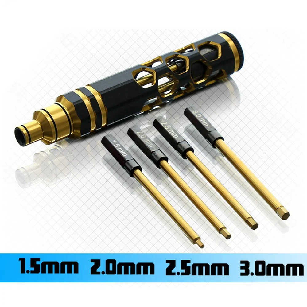 4 in 1 Hexagon Head Screw Driver Hex ScrewDriver Tool Set Kit for RC Car Crawler Helicopter 1.5 2.0 2.5 3.0mm SCX10 TRX4