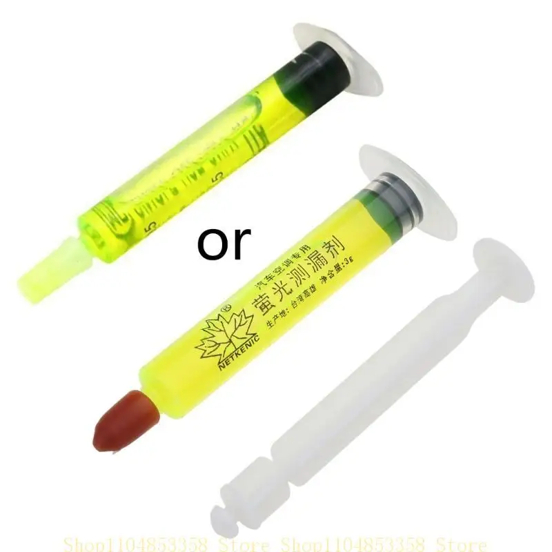 Pollution-free 2.5ml Fluorescent Oil for A/C Air Conditioner Auto Leak Test UV Dye Universal Refrigerant Leak Detection